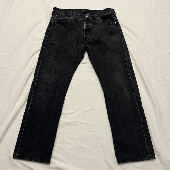 Levi's Other - Levi's 501 Mens Jeans 38x32 Black Denim Button Fly Straight Leg Classic